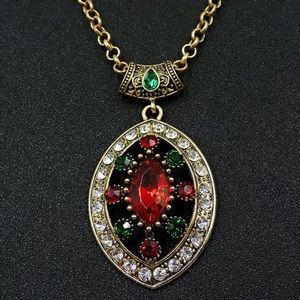 Multicolored Rhinestone Necklace